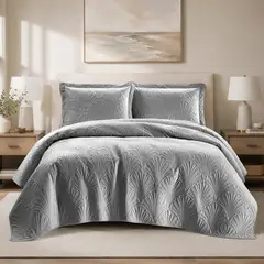 MALLORCA - Quilt Liso Velvet Paris Gris Perla Superki