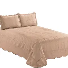 MALLORCA - Quilt Bordado 2 Plazas Versailles Beige