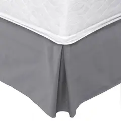 MALLORCA - Faldón 144 hilos Clásico Liso 1 Plaza Gris