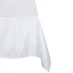 SUEÑO BLANCO - MANTEL JACKARD CUADRADO GEOMETRICO BLANCO