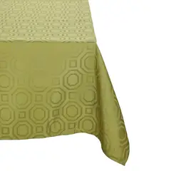 SUEÑO BLANCO - MANTEL JACKARD CUADRADO GEOMETRICO VERDE OSCURO