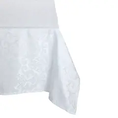 SUEÑO BLANCO - MANTEL JACKARD CUADRADO FLOR DE LIS BLANCO