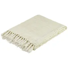 LIV INTERIOR - Manta lino grueso con flecos 130x175 cm