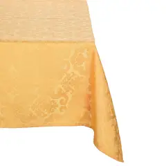SUEÑO BLANCO - MANTEL JACKARD RECTANGULAR FLOR DE LIS AMARILLO
