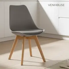 VENHOOUSE - Silla Tulip Acolchadas Gris