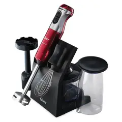 OSTER - Batidora inmersión Oster® roja cuchilla Quad y accesorios FPSTHB5103R