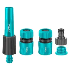 TOTAL TOOLS - Kit Juego Boquillas Giratorias Para Manguera 5 Piezas