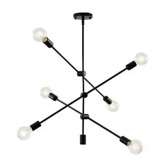 BOSCO - LAMPARA COLGANTE KROMA 6 LUCES NEGRA - Negro