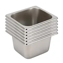 PROCHEF - Depósito Gastronómico GN 1/6 x 100 mm Acero Inox. Pack 6 Un.
