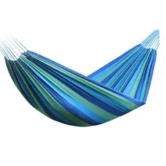 SOHOGAR - Hamaca de algodón azul y verde 2 plazas 180x150 cm