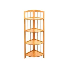 SOHOGAR - Repisa esquinero de madera 4 niveles natural