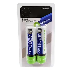 DBLUE - Pack de Pilas Recargables 18650 de Litio 4200MAH High Power - Negro