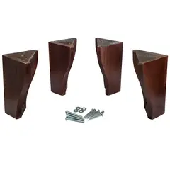 BLOCCARE - Kit de 4 Patas Para Cama Europea Color Chocolate