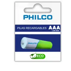 PHILCO - Pilas Recargables AAA Precargadas1200 MAH Ecofriendly