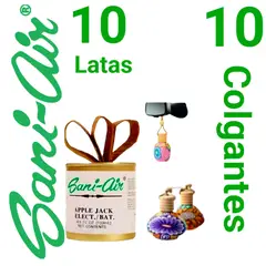 GENERICO - PACK 10 LATAS AROMATICAS SANI AIR+10 COLGANTES SANI AIR