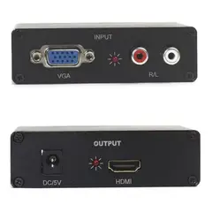 DBLUE - Conversor VGA A HDMI con Audio HD 60HZ Full HD 1080P HGA06 - Negro