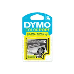 DYMO - Cinta Glitter 12mmx3m Negro/Plateado
