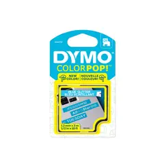 DYMO - Cinta Glitter 12mmx3m Blanco/Azul