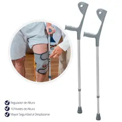 TOPMEDIC - Pack 2 Muletas / Bastones Canadienses Ortopédicos Adulto Mayor