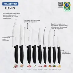 TRAMONTINA - Juego De Cuchillos 9 Piezas Acero Inoxidable
