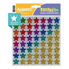 ADETEC - 224 Stickers Escolar Holográfico Estrellitas 15,5x16,25 cm