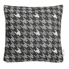 ELIZABETH PEPER - FUNDA COJIN DECORATIVO DISEÑO PRINT GRIS Y NEGRO 45X45