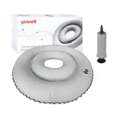 YUWELL - - Cojin Ortopedico Antiescara Picaron Inflable Hasta 100 Kg Gris