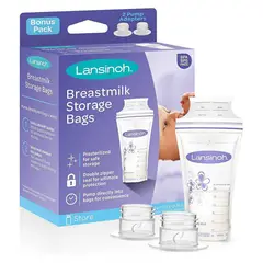 LANSINOH - Adaptador Extractor y Bolsas Almacenamiento, 50 unid.