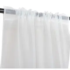 CHANTILLY - Set cortina velo liso para tubo 140x220 cm- marfil