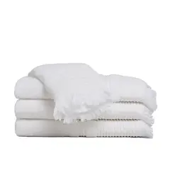 HOHOS CASA - Set de toallas Premium 100% algodón turco 620gr. Color Blanco