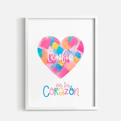 DECORACION PAJARITO - Cuadro Infantil Deco frase Corazón