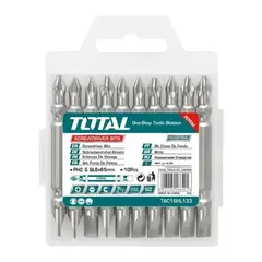 TOTAL TOOLS - Kit Juego Puntas Phillips Y Paleta Doble 10 Piezas