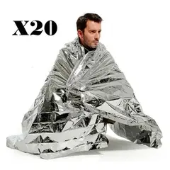 GENERICO - Pack X20 Manta Térmica Aluminio Emergencia Camping Supervivencia