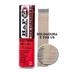 H AND P INDUSTRIAL SOLDADURAS - Electrodo Soldadura 7018 1/8" Bolsa 1 Kilo H&P