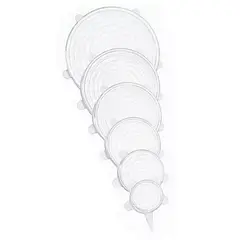 GENERICO - Pack x2 Set 6 Tapas Silicona Extensible Anti Escurrimientos Sellado