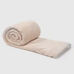 RELAN - Manta Sherpa Polar Franela Crema 1,5 Plazas / Frazada Crema