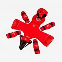 GYMHOME - Set Protección Combate Artes Marciales 5 piezas Wolon Rojo