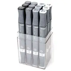 ALPHA DESING - Marcadores Alpha Design Gris Frío Set 12 Colores