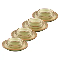 MESTIZA - Set de Platos y Cazuelas 12 Piezas Color Crema