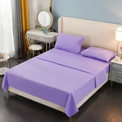 GENERICO - Juego de Sábanas 2 Plazas 200 Hilos 4 Piezas - Lila
