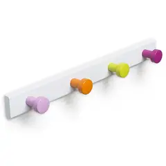 HBT - Percha 4 Pomos Colores Base Blanca