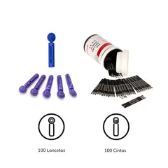 YUWELL - 100 Tiras de Medición + 100 Lancetas Glucómetro 582