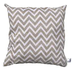 ELIZABETH PEPER - COJIN DECORATIVO DISEÑO ZIGZAG CREMA Y BLANCO 45X45 RELLENO.