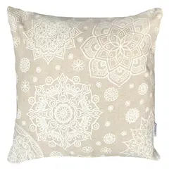 ELIZABETH PEPER - COJIN DECORATIVO DISEÑO MANDALAS CREMA 45X45 RELLENO
