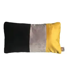 ELIZABETH PEPER - FUNDA COJIN DECORATIVO DISEÑO NEGRO GRIS Y DORADO 50X30.