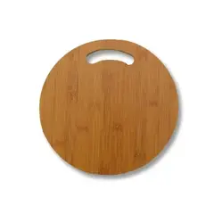 GENERICO - Tabla Picar Y Cortar Carne Verduras De Madera Circular 30 Cm