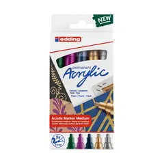 EDDING - Marcadores Acrílicos 5100 Set 5 Colores Festivos