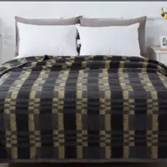 CHANTILLY - Frazada Térmica Jacquard Amarillo Negro 2 Plazas