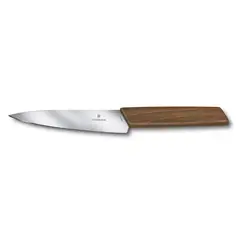 VICTORINOX - Cuchillo de cocina Swiss Modern color Café. Hoja 15 cm.