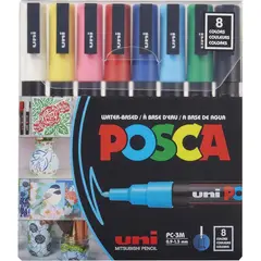 UNI POSCA - Marcadores Posca 3M Set 8 Colores Basicos